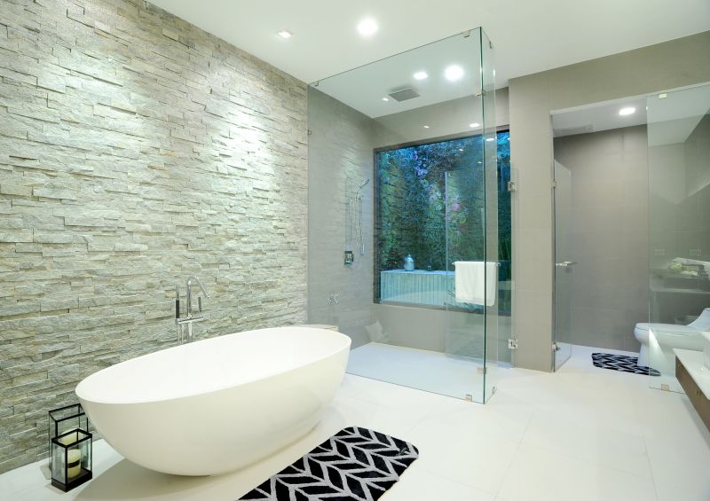 Freestanding Tub with Accent Tiles